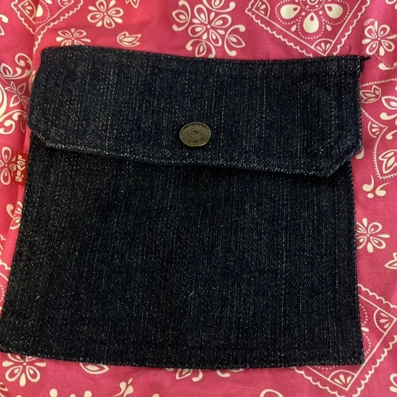 Levi's Pink Bandana Print & Denim Drawstring Backpack with Pockets - Picture 5 of 9